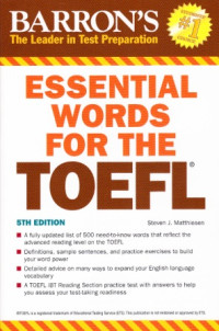 Image of Essential Words for The TOEFL : Test of English ss a Foreign Language