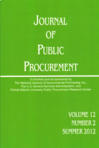 Image of Journal of Public Procurement, Volume 12 Number 2, Summer 2012