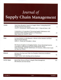 Image of Journal of Supply Chain Management, Volume 51 Number 4, 2015