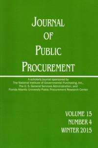 Image of Journal of Public Procurement, Vol. 15 No. 4, Winter 2015