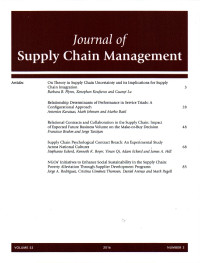 Image of Journal of Supply Chain Management, Volume 52 Number 3, 2016