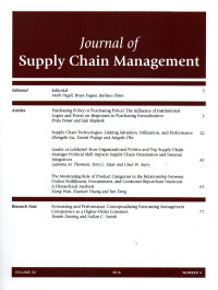 Image of Journal of Supply Chain Management, Volume 52 Number 4, 2016