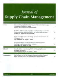 Image of Journal of Supply Chain Management, Volume 53 Number 3, 2017