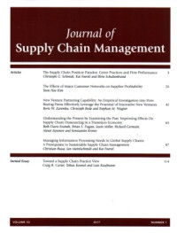 Image of Journal of Supplay Chain Management, Volume 53 Number 1, 2017
