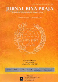 Image of Jurnal Bina Praja: Journal of Home Affairs Governance, Vol. 11 Issue 2, November 2019