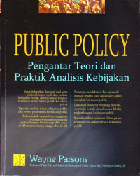 Image of Public Policy : Pengantar Teori dan Praktik Analisis Kebijakan