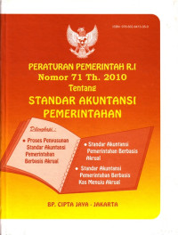 Image of Peraturan Pemerintah RI Nomor 71 Tahun 2010 Tentang Standar Akuntansi Pemerintahan