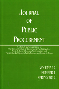 Image of Journal of Public Procurement : Volume 12 Number 1 Spring 2012
