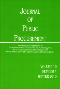 Image of Journal of Public Procurement, Volume 10 Number 4, Winter 2010